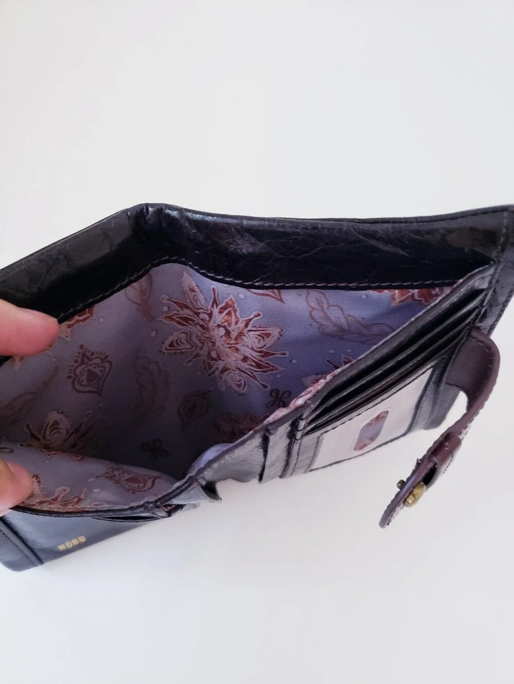 HOBO Black Brown Leather Wallet